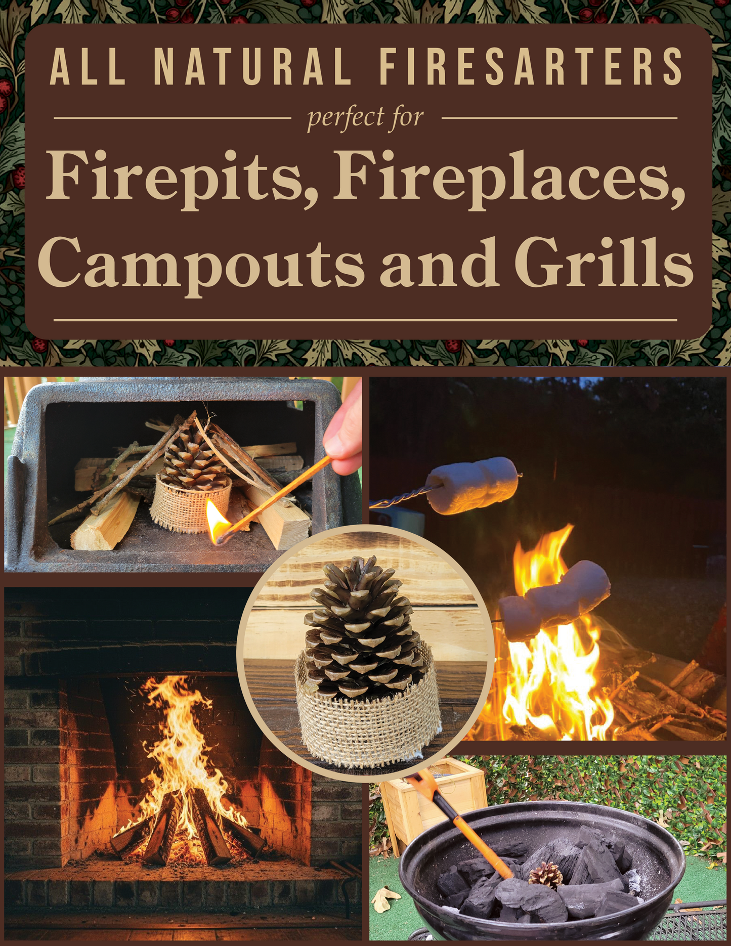 Beeswax-Dipped Pinecone Firestarter | 12 pack