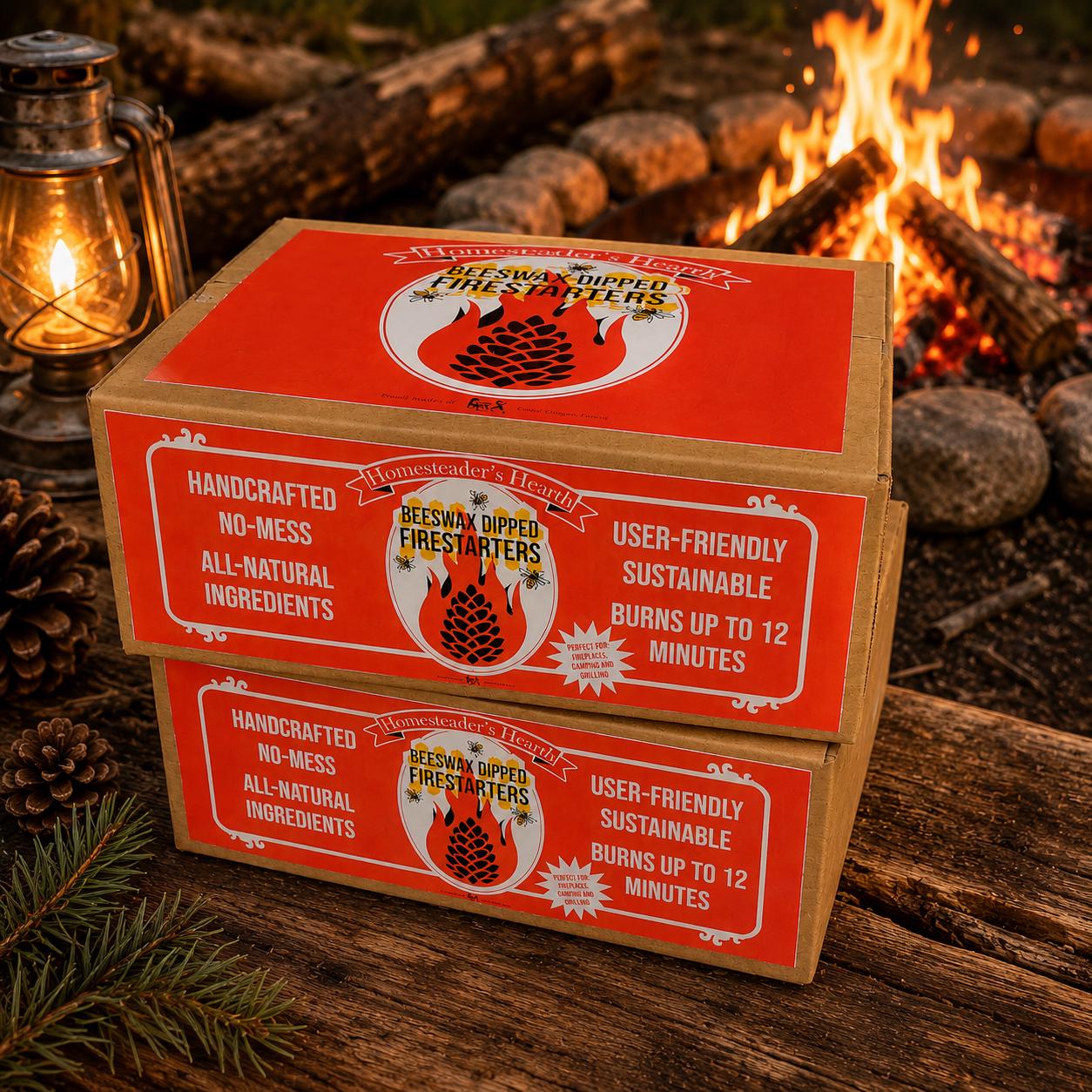 Natural Beeswax Pinecone Firestarter - 12 Pack