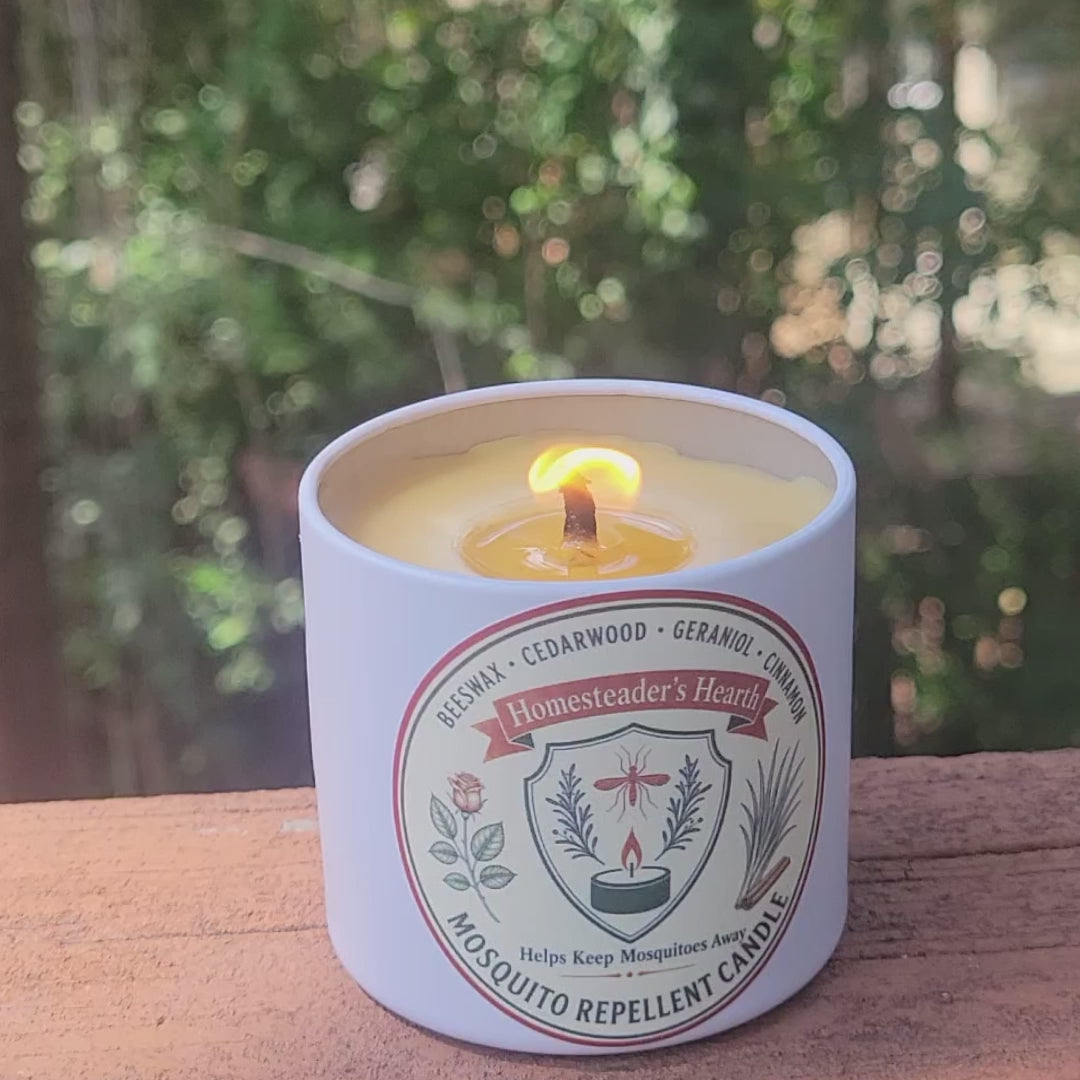 Homesteader's Hearth Beeswax Mosquito Repellent Candle